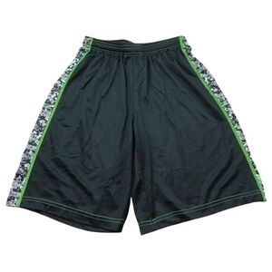 Cramer Boys Athletic Shorts Size Large Black Pixelated Camo Side Stripe Shorts